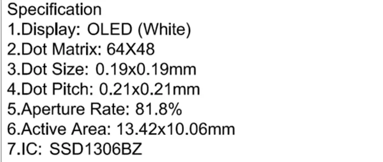 0.66 inch OLED Screen Graphic Monochrome Micro OLED Display Module