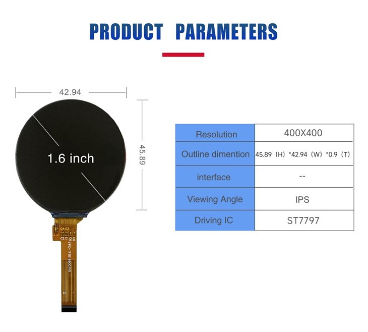 1.6 Round TFT LCD Module best