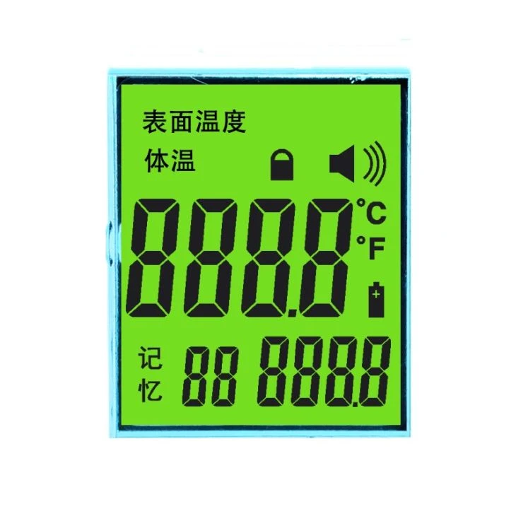 Chinese Manufacture Positive TN Segment LCD Screen Display For Forehead Temperature Meter